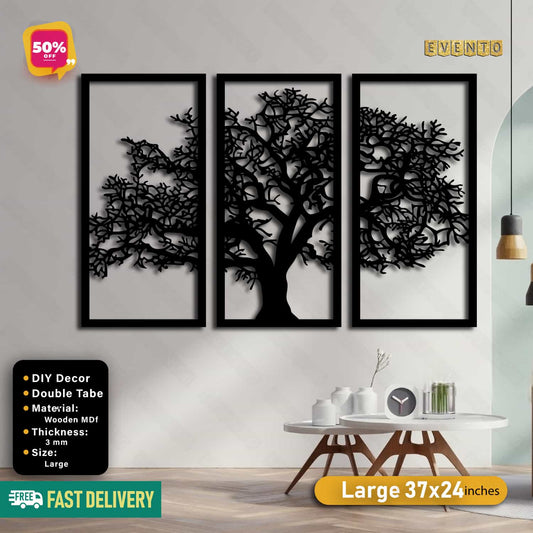 3 Frame Tree Wooden Panels For Wall Decor